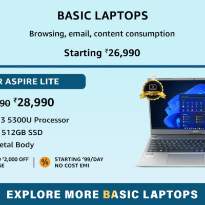 Affordable Basic Laptops: Start at ₹26,990 with Incredible Offers on the Acer Aspire Lite